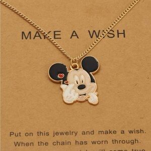 Disney Cute Mickey Mouse Pendant Necklace Gold New Women’s Jewelry